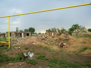 The gas lines at the site of the accident in Mayaky have already been renewed. The damage is still clearly visible.