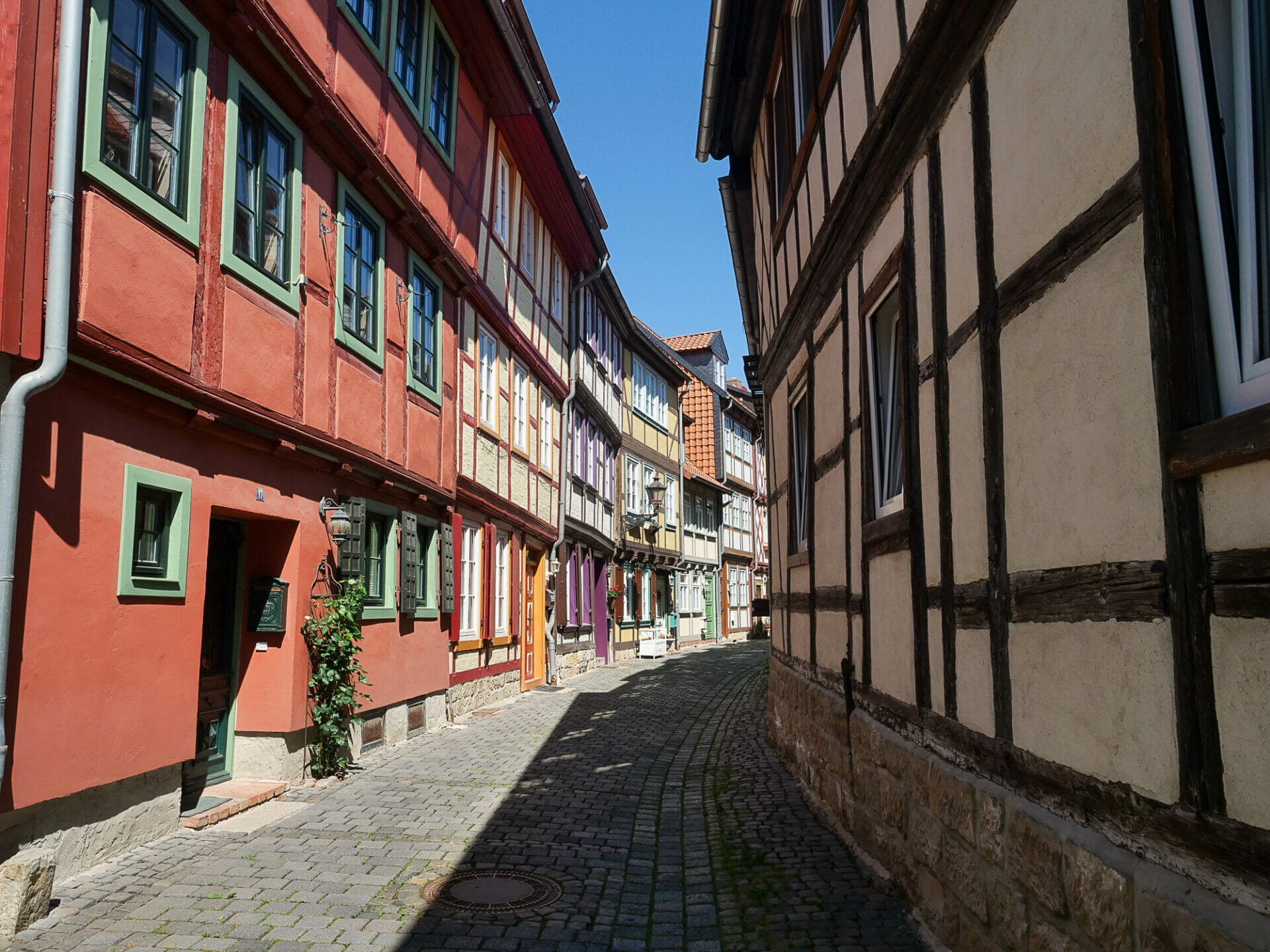 Fachwerkhäuser in Halberstadt in der Straße Rosenwinkel. Foto: Niklas Golitschek