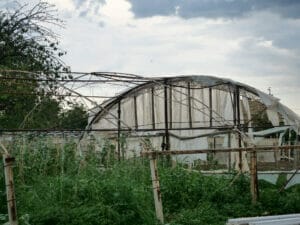 Baumaterialien sind in der Ukraine teuer und selten. Stepevoy weiß noch nicht, wie er die Gewächshäuser wieder aufbauen wird.